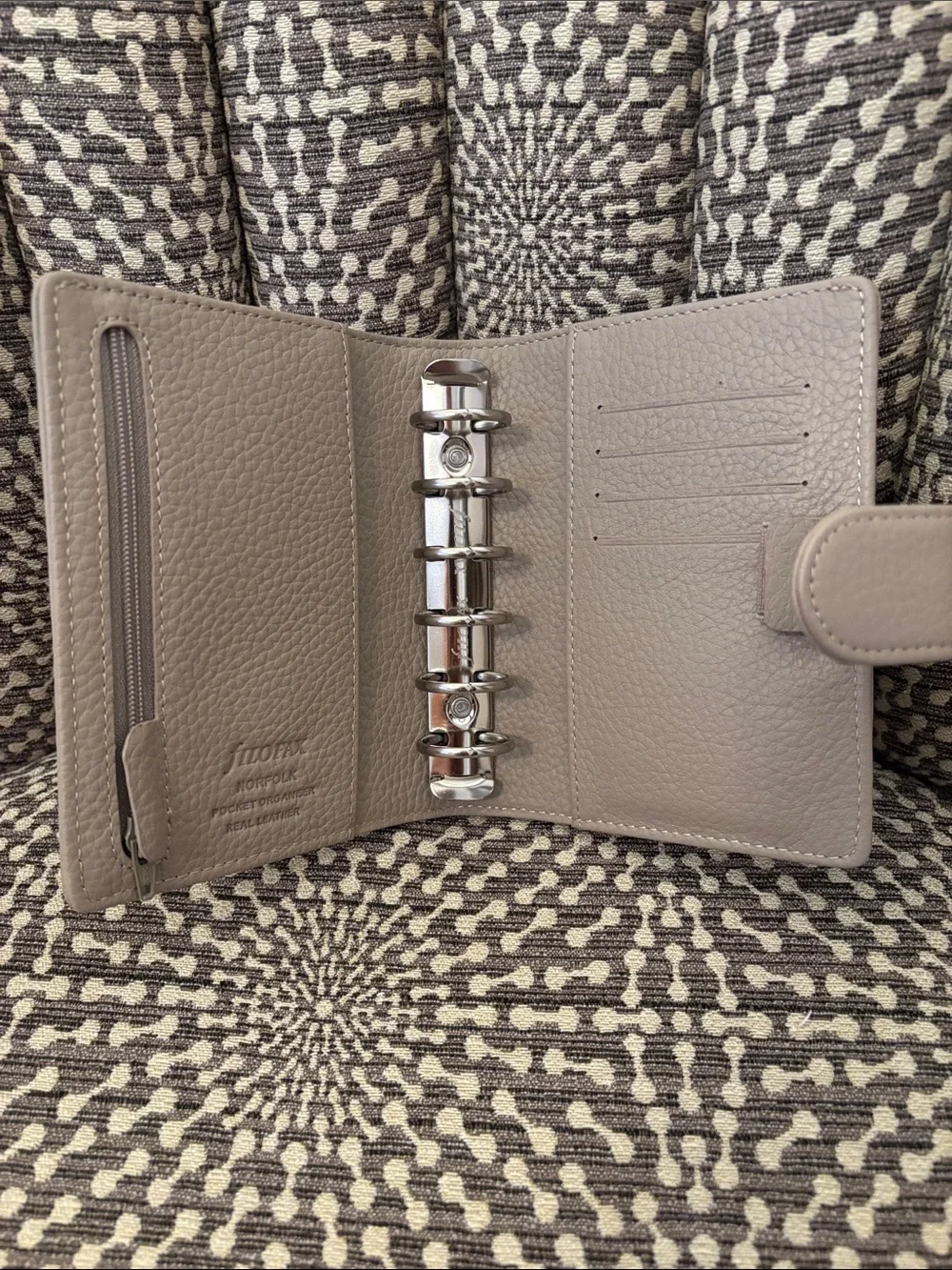 Filofax Pocket Norfolk Rings Planner Organizer Leather New Color: Taupe